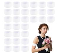 FINGERINSPIRE 30 Pièces Brassards Funéraires Blancs 315x50x1mm Brassards De Deuil En Polyester Élastique Ajustables Pour Services Commémoratifs, Rassemblements De Deuil Et Cérémonies Religieuses