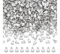FINGERINSPIRE 300Pcs Strass à Coudre 7x10mm Goutte Strass Verre Transparent Avec Monture Acier Inoxydable Griffe Set Cristal DIY Artisanat pour Vêtements Bijoux Travaux Manuels