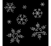 FINGERINSPIRE 3pcs Motif de Flocon de Neige Fer sur Les décalcomanies de Strass de Cristal Patchs de transferts de Strass Hot Melt Sparkle Decals pour Les vêtements Déco Festive Embellishment