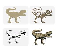 FINGERINSPIRE 3PCS Pochoirs de Dinosaures en Couches pour Peinture 21x29.7cm Grands Pochoirs de Dinosaures en Plastique Pet Tyrannosaurus Rex Pochoir Thème Animal Modèle pour DIY Maison Mur Sol Décor