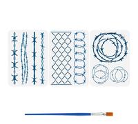 FINGERINSPIRE 3Pcs Pochoirs en Fil de Fer Barbelé pour Peinture Au Pinceau 3 Styles 29.7x21cm Pochoir de Dessin en Fil de Fer pour L'Artisanat, Le Mobilier, Le Tissu et la Décoration Murale