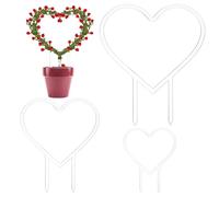 FINGERINSPIRE 3Pcs Treillis en Forme de Cœur pour Plantes en Pot 3 Tailles Treillis Acrylique pour Plantes Grimpantes Supports de Plantes en Forme de Cœur pour Vignes Cadres de Plantes Topiaires Hoya