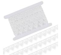 FINGERINSPIRE 4.5m Bordure en Dentelle Festonnée 35mm Bordure en Dentelle Creuse Blanche Bordure en Dentelle Brodée en Croix Bordure Brodée Florale Ruban Décoratif en Dentelle Bordure Couture Dentelle