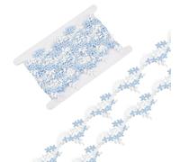 FINGERINSPIRE 4.6m Bordure en Dentelle Bleu-Blanc 47mm de Large Rubans de Dentelle pour Broderie de Fleurs Rubans de Dentelle Florale en Polyester pour la Couture de Robes de Mariages et de FêTes