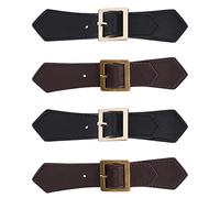 FINGERINSPIRE 4 ensembles de fermetures à bascule en cuir noir et marron en cuir PU à bascule à coudre sur la veste de sport boucle en métal fermoir en cuir attaches de remplacement
