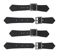 FINGERINSPIRE 4 Ensembles Fermetures à Toggle en Cuir à Coudre Noir Fermeture Pression Toggle Cuir PU à Coudre Boucle Duffle Coat Métallique Fixation Agrafe Cuirs Remplacement pour Manteau Veste DIY