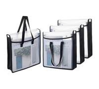 FINGERINSPIRE 4 Pack Sac de Rangement Papier Scrapbook 33x8x34.5cm Organisateur Portfolio Artistique Porte-Papier Artisanal avec Fenêtre Transparente PP Durable Boutons Pression pour Rangement Carton