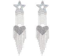 FINGERINSPIRE 4 Pcs Gland Strass Patches, Fer sur Star & Heart Patches, Coudre sur Patches Glitter Cristal Brillant Épaule Appliques Costume Accessoires DIY pour Vêtements Jeans Réparation Décoration