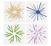 FINGERINSPIRE 4 PCS Starburst Pochoirs de Peinture 30x30cm Grand Modèle de dessin de Flocon de Neige Nordique Pochoir de Motif D'Étoile Décoratif pour Peinture Modèle D'Éclatement D'Étoile pour DIY