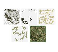 FINGERINSPIRE 4 Pochoir de Camouflage en Couches 30x30cm Pochoir de Peinture de Camouflage Hexagonal en Plastique Pochoir de Peinture pour Pistolet de Camouflage Pochoirs Réutilisables pour DIY Décor