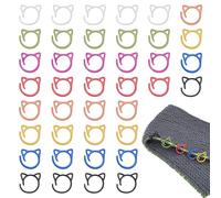 FINGERINSPIRE 40Pcs Marqueur de Mailles en Forme de Chat pour Le Crochet Anneaux Marqueurs de Mailles en Métal en Forme de Chat 8 Couleur Avec Boîte de Rangement Adaptés Aux Amateurs de Tricot