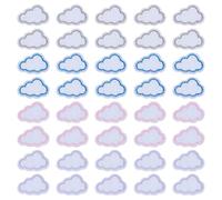 FINGERINSPIRE 40Pcs Mini Patch Thermocollant en Forme de Nuage Avec Bordure de Différentes Couleurs Applique Brodée Forme de Nuage à Repasser ou à Coudre Soi Même Patch pour Vêtements Décor Artisanale