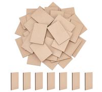 FINGERINSPIRE 40Pcs Mini Rectangle 4X6cm en Mdf Avec Base en Bois Brut Brut Burlywood Rectangulaire de Couleur pour Loisirs Créatifs Gravure Au Sculpture Écriture de Lettres Projet DIY