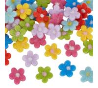 FINGERINSPIRE 42 Pcs Patchs de Fleurs de Marguerite en Feutre de Laine 7 Couleurs Mini Fleurs de Marguerite en Laine Feutrée pour L'Artisanat Marguerites pour DIY Ornements de Vacances pour Vêtements