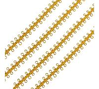 FINGERINSPIRE 45m 9mm Métallique Tresse Dentelle Garniture Faite à la Main Cercle Doré Garniture Métallique Artisanat Garniture de Verge d'or Foncé avec Carte pour Rideau Housse DIY Accessoires