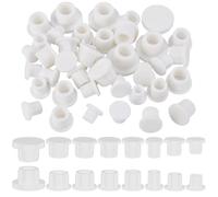 FINGERINSPIRE 48Pcs Bouchon de Bouteille en Silicone Blanc 8 Tailles Embouts en Silicone Souple et Flexible Couvercles Boulons Bouchon de Trou Caoutchouc Parfait pour Bouteilles Tuyaux et Projets DIY