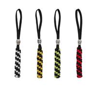 FINGERINSPIRE 4Pcs 4 Couleurs de Cordons de Couteau avec Perles 15cm de Longe Tressée avec Alliage de Crâne Paracorde Pendentif Décoration Extérieure EDC Pendentif Tressé pour Cordon de Parachute