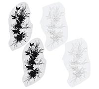 FINGERINSPIRE 4Pcs Applique Broderie Fleur 500x200mm Motifs Brodés Noir & Blanc Patch Décoratif pour Mariage Robe de Mariée DIY Ornement Artisanal Vêtements Femme
