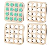 FINGERINSPIRE 4Pcs Présentoir à Capsules de Bouteilles en Bois à 16 Compartiments Carré 11x11cm Couleur Blanche Navajo Dessous de Verre pour Collection de Capsules de Bouteilles Décoration D'Intérieur