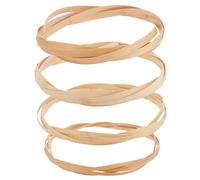 FINGERINSPIRE 4Pcs Rouleau de Bandes de Bambou pour Le Tissage 4 Styles de Bandes Plates en Osier de Bambou Naturel Mocassin Fines et Larges Bandes de Bambou en Rotin pour DIY de Paniers de Tissage