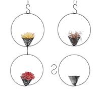 FINGERINSPIRE 4Pcs Support pour Plantes Aériennes Noir 150mm Alliage Moderne pour Fougère Aérienne Support à Suspendre Tillandsia Avec Crochets en S pour Fenêtres Mur Végétal Décoration Chambre Bohème