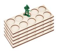 FINGERINSPIRE 5 plateau de Mouvement avec Base Circulaire 25mm,10 trous,Plateau D'Unité de Guerre Plateau Rectangulaire en Bois Plateau de Rang de Formation Plateau de Figurines D'Action D'Miniatures