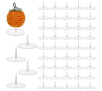 FINGERINSPIRE 50Pcs Support Émotionnel en Plastique pour Crochet Support Transparent Avec Base Ronde Plate 5.05cm de Large Parfait pour les Présentations Miniatures pour les Amateurs de Crochet
