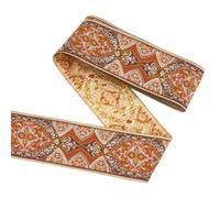 FINGERINSPIRE 5m Ruban Jacquard Vintage 47mm Marron Bordure de Broderie Florale Polyester Style Ethnique Fleur Ruban Tyrolien Garniture Rétro Décor Ruban de Couture pour Vêtements Emballage Cadeau