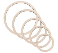 FINGERINSPIRE 5Pcs Cadre de Disposition de Cercle de Vitrail 10.2/12.7/15.2/17.7/20.3cm Bois MDF Fabriqué à la Main en Verre Coloré Cadre Fixe Art Créatif de Forme Ronde Projets de Vitrail Outil DIY