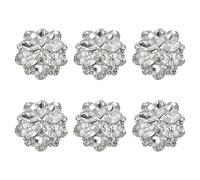 FINGERINSPIRE 6 Pcs Boutons en Pierre de Rhin Fleur Brillante 22mm Boutons en Cristal de Verre Bouton à Coudre en Cristal de Platine Avec 1 Trou pour Artisanat Mariage Fête Embellissement Des Vêtement