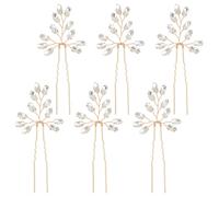 FINGERINSPIRE 6 Pcs Épingles à Cheveux Cristal de Mariée 100x52x4mm Or Clair Épingle à Cheveux de Mariée Strass Faite à la Main Bijoux de Cheveu Cristal Accessoires Bal pour Femmes Coiffures Mariage