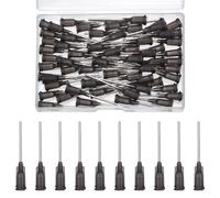 FINGERINSPIRE 60 Pcs 16G Aiguille de Distribution à Pointe Émoussée Avec Luer Lock 42.5mm de Long Aiguilles Émoussées de Précision pour Fluides en Plastique Gris Avec Épingle en Acier Inoxydable 201