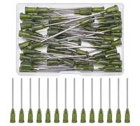 FINGERINSPIRE 60Pcs Aiguille de Distribution à Pointe Émoussée 14G Avec Luer Lock 55mm de Long en Plastique Vert Olive Foncé Avec 304 Broches en Acier Inoxydable pour Le Remplissage de Colle Liquide