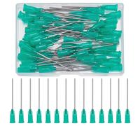 FINGERINSPIRE 60Pcs Aiguille de Distribution à Pointe Émoussée 18G Avec Luer Lock 55mm de Long en Plastique Turquoise Avec 304 Broches en Acier Inoxydable pour Le Remplissage Encres Liquides et Colle
