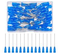 FINGERINSPIRE 60Pcs Aiguille de Distribution à Pointe Émoussée 22G Avec Luer Lock 55mm de Long Bleu Ciel Profond Embouts Distribution Précision Avec 304 Broches Acier Inoxydable pour Remplissage Encre