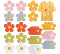 FINGERINSPIRE 60pcs Fleurs au Crochet Applique 50mm Embellissements Floraux au Crochet Faits à la Main Fleur à Coudre sur des Patchs pour Vêtements, Sacs, Chapeaux ou Arts Crafts DIY Decor