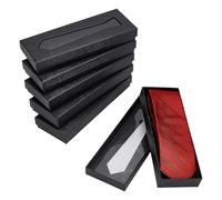 FINGERINSPIRE 6Pcs Boîte Cadeau Rectangulaire Noire 23x8.6x3.3cm Carton Avec Fenêtre Visible pour Cravates Cadeaux pour Hommes et Femmes pour Saint Valentin Anniversaire Mariage ou Des Fiançailles