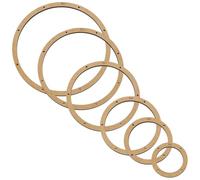 FINGERINSPIRE 6Pcs Cadre de Disposition de Cercle de Vitrail 6 Tailles Modèles de Fabricant de Verre Panneaux MDF Couleur Burlywood pour Vitraux Outil Création Forme Ronde pour Projet Travail Manuel