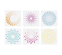 FINGERINSPIRE 6Pcs Pochoir à Points Circulaires pour Peindre 15x15cm Modèles de Dessin à Petits Points Motif de Fleurs Rondes Pochoir de Peinture Modèles de Thème Quotidiens pour Décor de Porte Murale