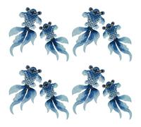 FINGERINSPIRE 8Pcs Patchs à Coudre en Forme de Poisson Rouge en Acier Bleu pour Broderie de Poisson Rouge 2 Tailles Patchs de Couture Broderie Informatisés Patch de Réparation en Forme Poisson Rouge