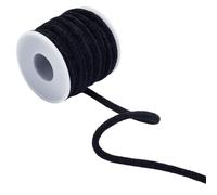 FINGERINSPIRE 9.1m Cordon Tour de Cou en Chenille Cordon Tubulaire Rond 6mm avec Bobine Coton Doux Cordon de Remplacement pour Cordon de Serrage Brun Noir Cordon Serrage Rond pour VêTements