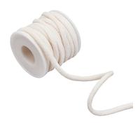 FINGERINSPIRE 9.1m Cordon Tour de Cou en Chenille Cordon Tubulaire Rond 6mm avec Bobine Coton Doux Cordon de Remplacement pour Cordon de Serrage Brun Blanc Cordon Serrage Rond pour VêTements