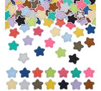 FINGERINSPIRE 98Pcs Patch Brodé Étoile à Cinq Branches 22x23mm 14 Couleurs Pentagramme Thermocollant sur Tissu Appliqué 5 Étoiles à Coudre Patchs Réparation Vêtements pour Sac à Dos Pantalon Chapeau