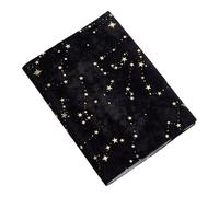 FINGERINSPIRE A5 Housse de Protection en Tissu pour Livre de Poche Réutilisable en Polyester Noir 210x155mm Rectangulaire Portable et Anti Poussière Avec Motifs Étoilés pour Bibliothèque Scolaire