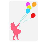 FINGERINSPIRE Banksy Ballon Fille Dessin Pochoir 21x29.7 cm Banksy Graffiti Pochoir Plastique Peinture Modèle Réutilisable Maison Décoration Murale Pochoir Peinture Sur Murs Carrelage Sol Meubles