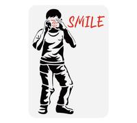 FINGERINSPIRE Banksy Camera Boy Pochoir de Peinture 21x29.7 cm Grand Pochoir Camera Boy ou Peinture Mots Réutilisables Smile Modèle de Dessin Banksy Graffiti Boy Pochoir Banksy Thème Modèle