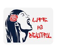 FINGERINSPIRE Banksy Life Is Beautiful Pochoir 30x30 cm Réutilisable Banksy Peinture Modèle DIY Art Rose Dessin Pochoir Banksy Thème pour Peinture Sur Bois, Papier, Mur et Meubles