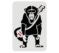 FINGERINSPIRE Banksy Pochoir Chimpanzés et Orang-Outan 29,7 X 21 cm Réutilisable pour Peinture sur Mur, Carrelage, Toile, Meubles et Papier - Motif Singe