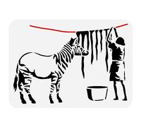 FINGERINSPIRE Banksy Zebra Wash Pochoir 21x29.7 cm Réutilisable Banksy Thème Peinture Modèle DIY Craft Zebra Animal Pochoir pour Peinture Sur Bois, Mur, Tissu, Toiles et Meubles