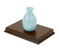 FINGERINSPIRE Base de Support Rectangulaire en Bois Marron Coco Base en Bois de 10.1x15x1.8cm Avec Bord en Doucine Base de Présentation en Bois pour Pierres Précieuses et Bijoux Vase Sculpture